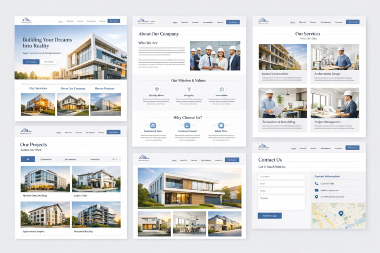 Mẫu website công ty xây dựng hiện đại chuẩn SEO