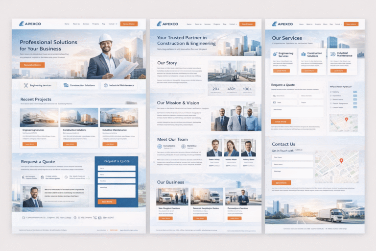 Mẫu website doanh nghiệp ApexCo giao diện chuyên nghiệp chuẩn SEO