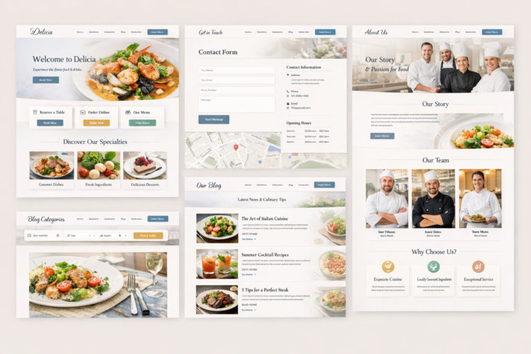 Mẫu website nhà hàng giao diện chuyên nghiệp chuẩn UX UI