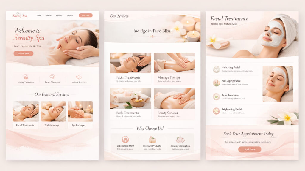 Mẫu Website Dịch Vụ Spa, Chăm Sóc Sắc Đẹp