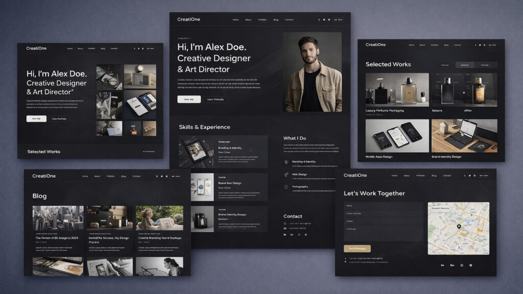 CreatiOne – Mẫu Website Portfolio Cá Nhân Sáng Tạo