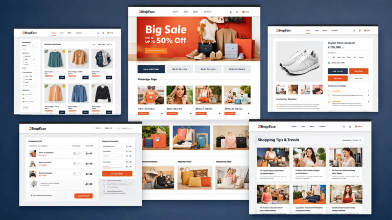 Mẫu website thương mại điện tử ShopEase tối ưu bán hàng
