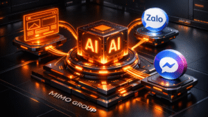 AI đa kênh kết nối website, Zalo và Facebook Messenger của Mimo Group