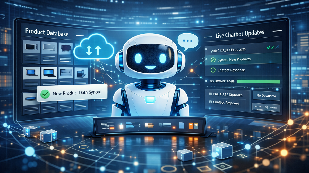 Cập nhật dữ liệu sản phẩm vào chatbot không gián đoạn