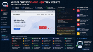 Widget chatbot không hiện trên website và cách debug