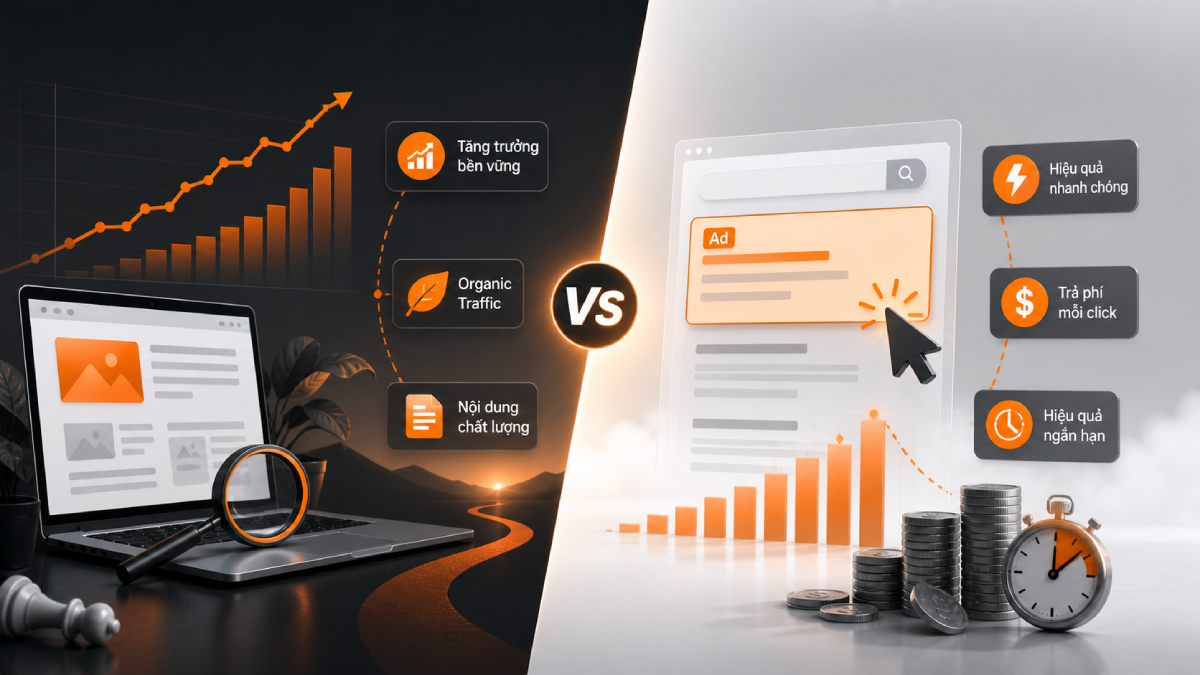 So sánh SEO tổng thể và Google Ads về hiệu quả marketing